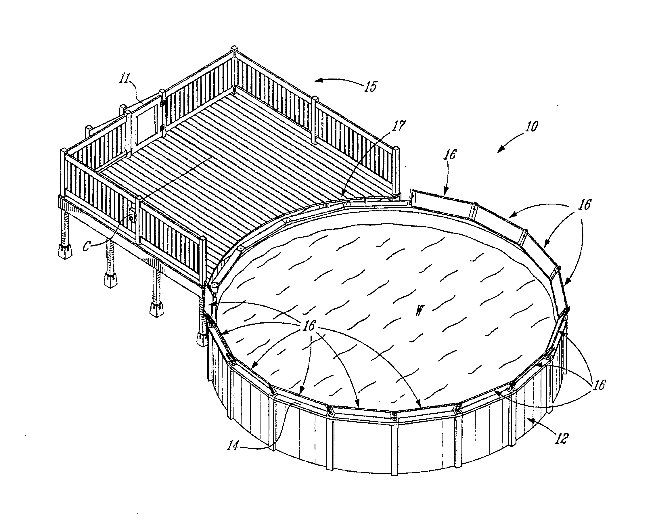 Security fence for swimming pools