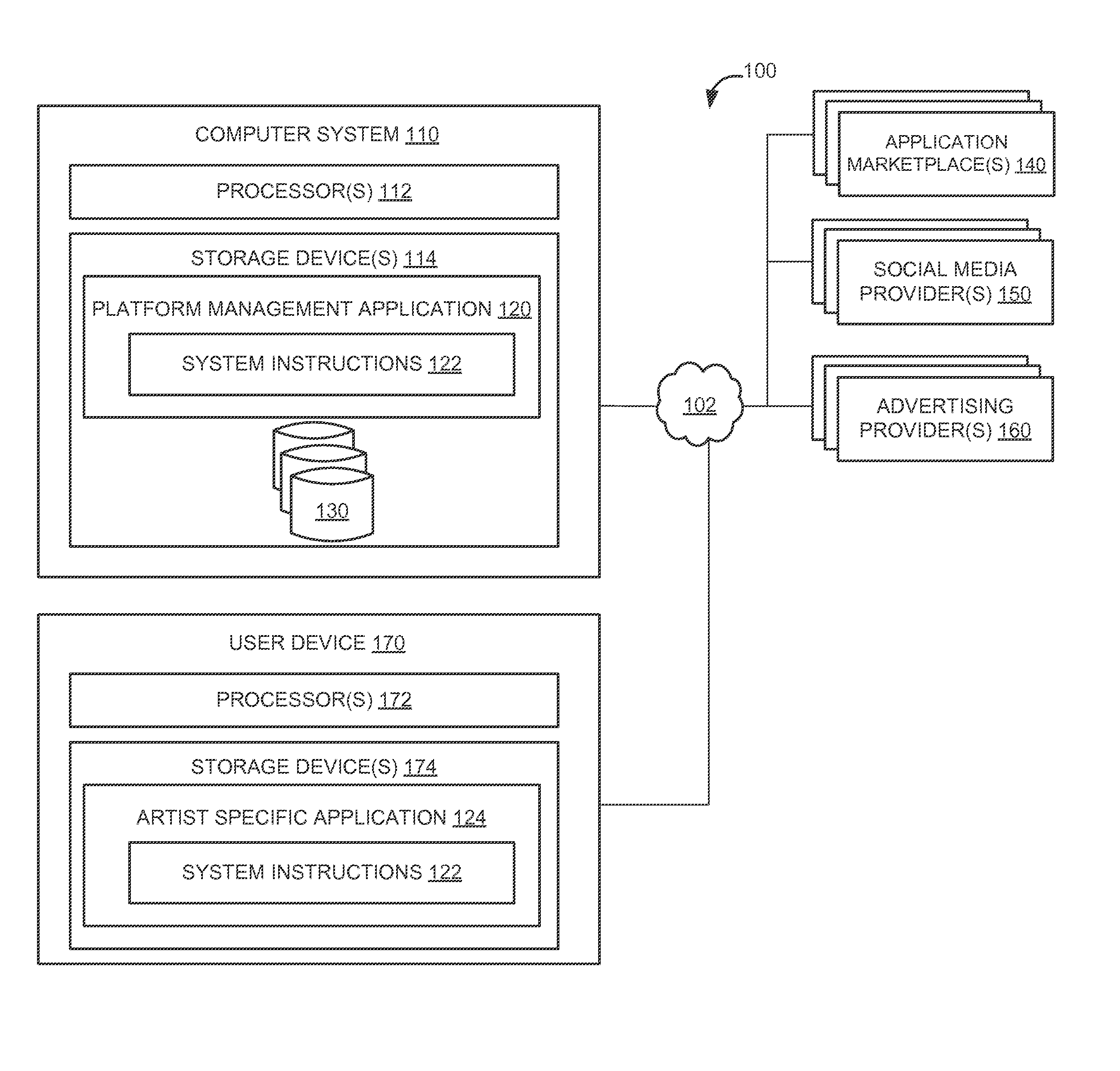 System and method for facilitating cross-application functionality among artist specific client applications