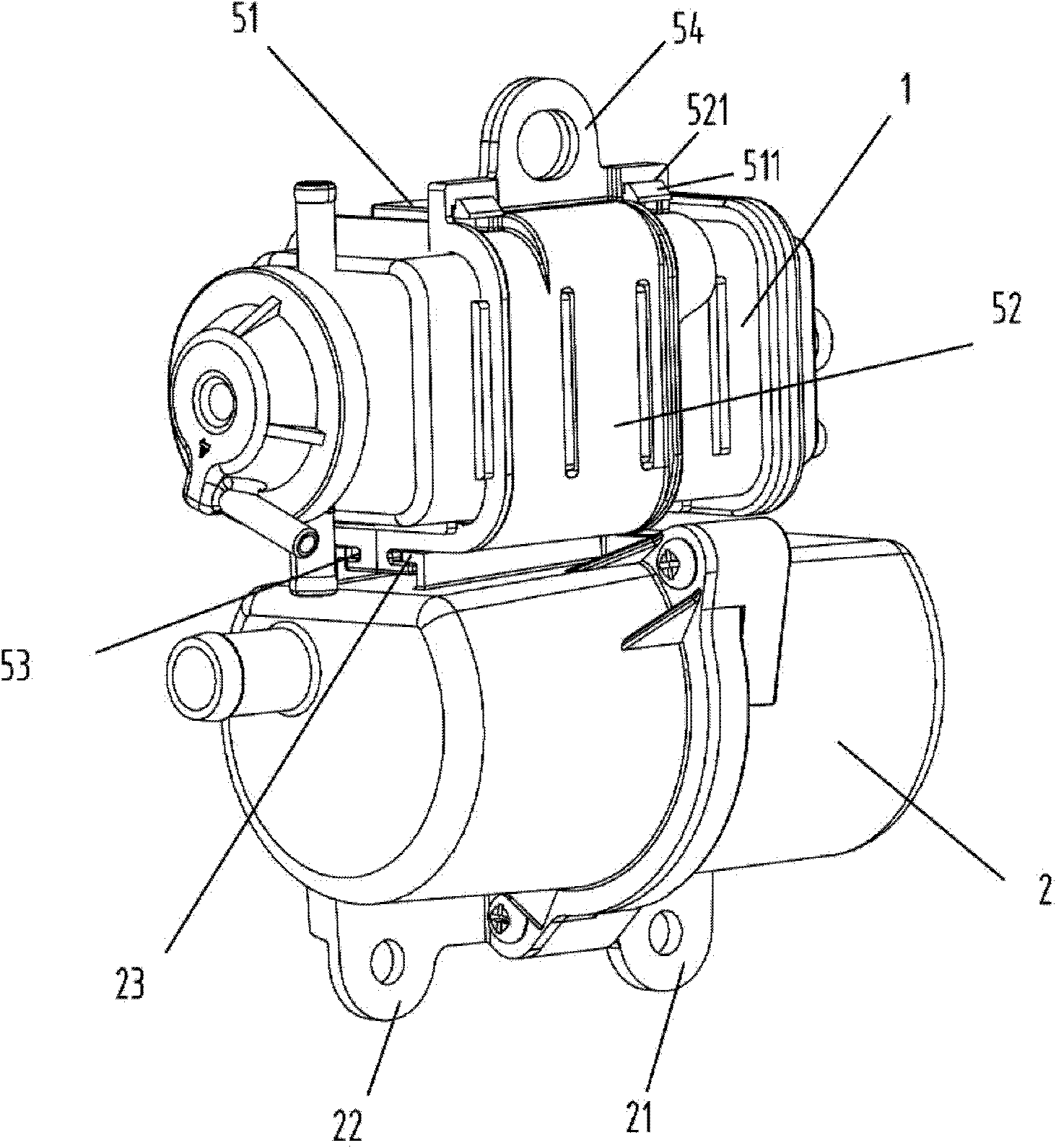 Assembly of carbon tank and secondary air filter