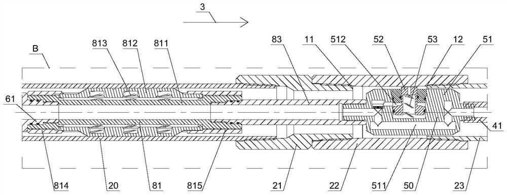 Hydraulic jet drilling pipe column and hydraulic jet drilling method