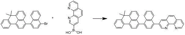 Benzanthracene organic light-emitting material and preparation method thereof