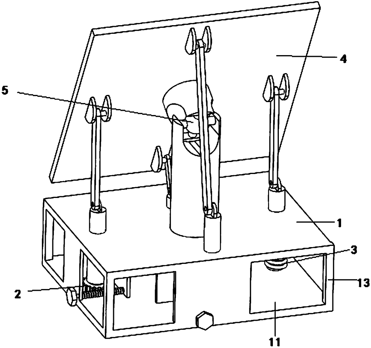 Fine angle adjustment device for solar photovoltaic panel