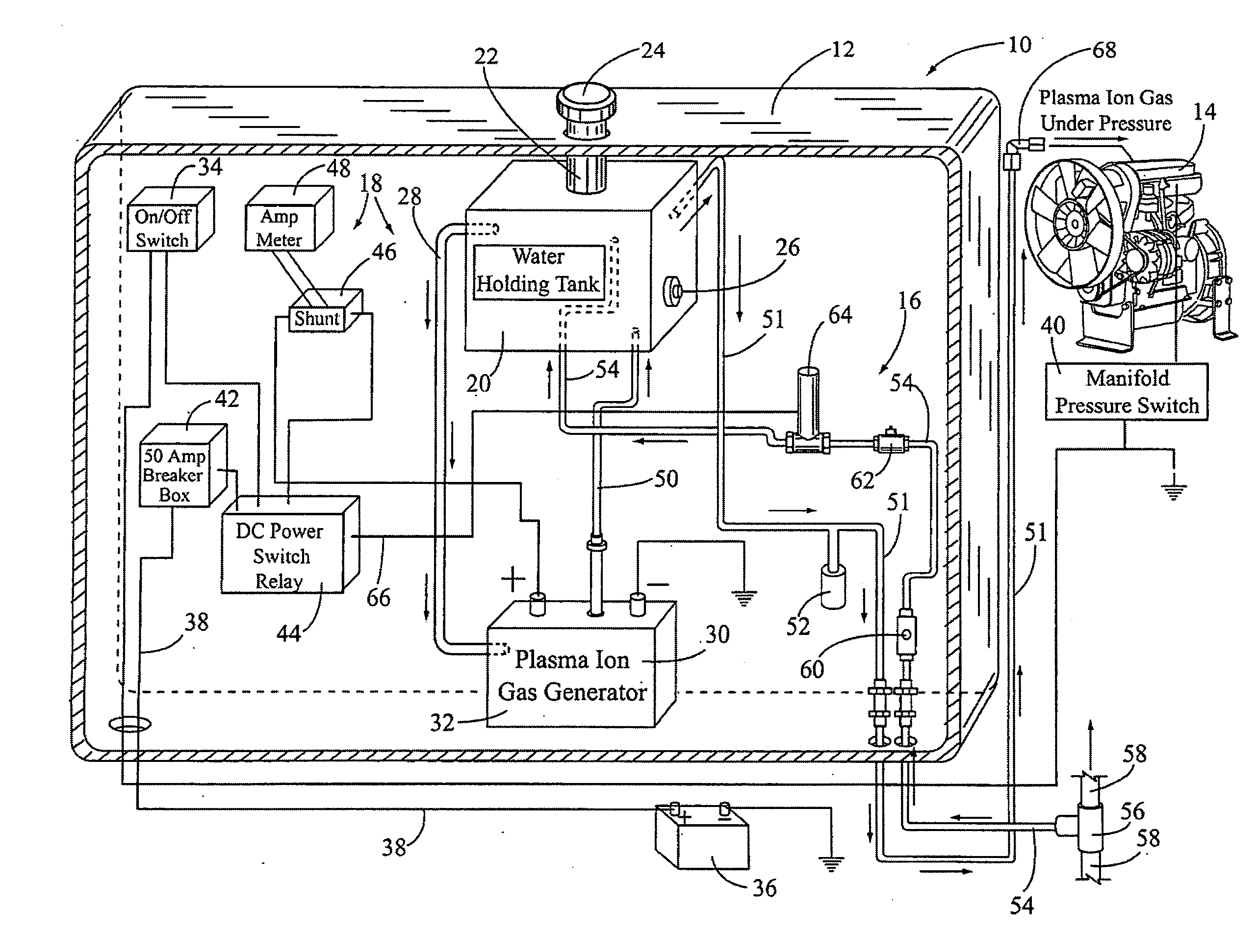 Combination air pressure system and plasma ion gas generator system for turbocharged diesel engine