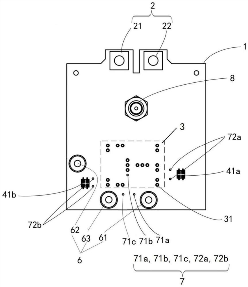 Dynamic test board for needle-shaped terminal full-bridge power module