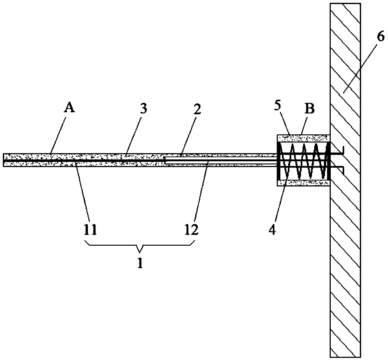 Pressure type damping and energy dissipation pre-stressed anchor bolt structure and construction method