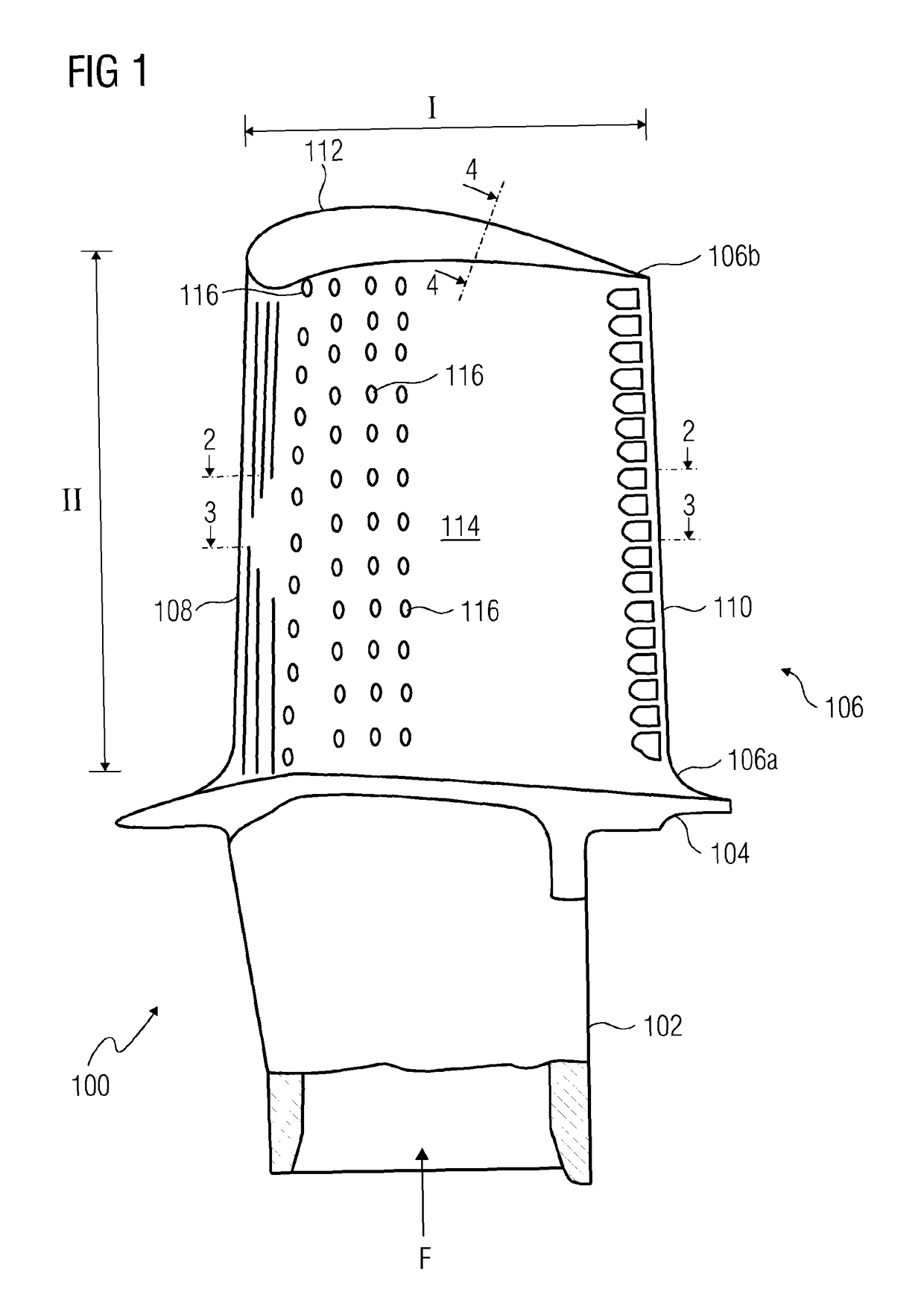 Turbine blade with cooling arrangement