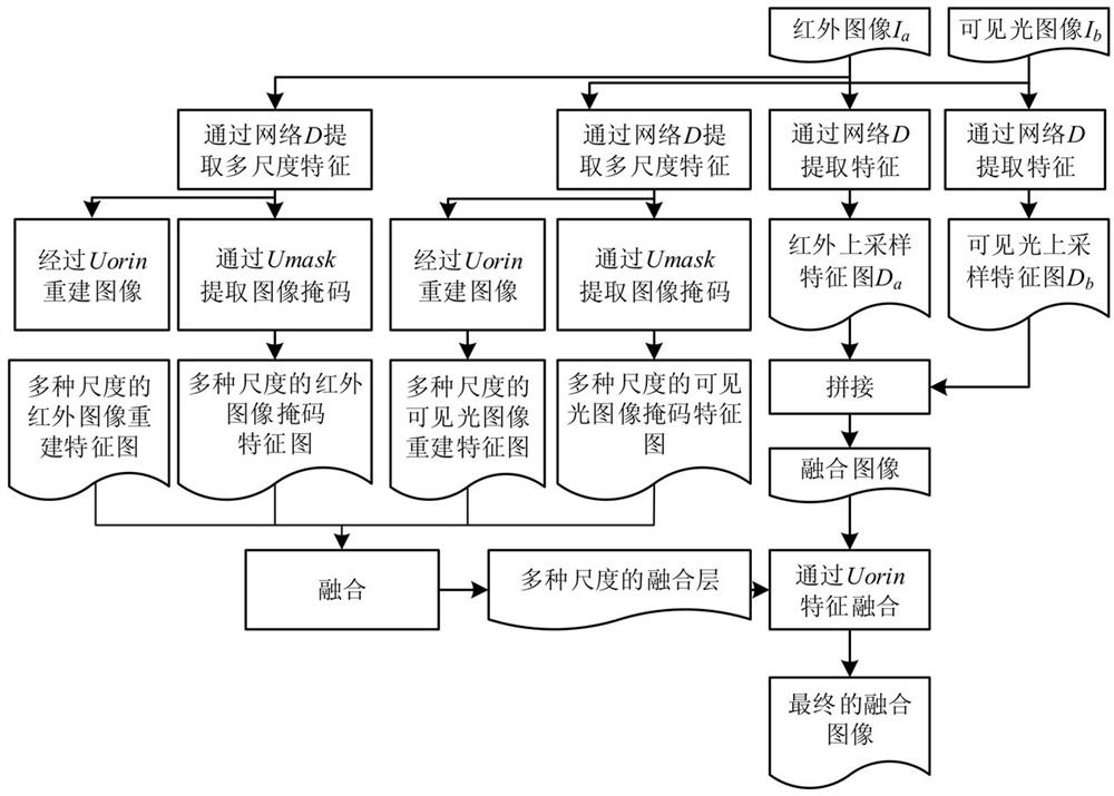 Infrared and visible light image fusion method and system and medium