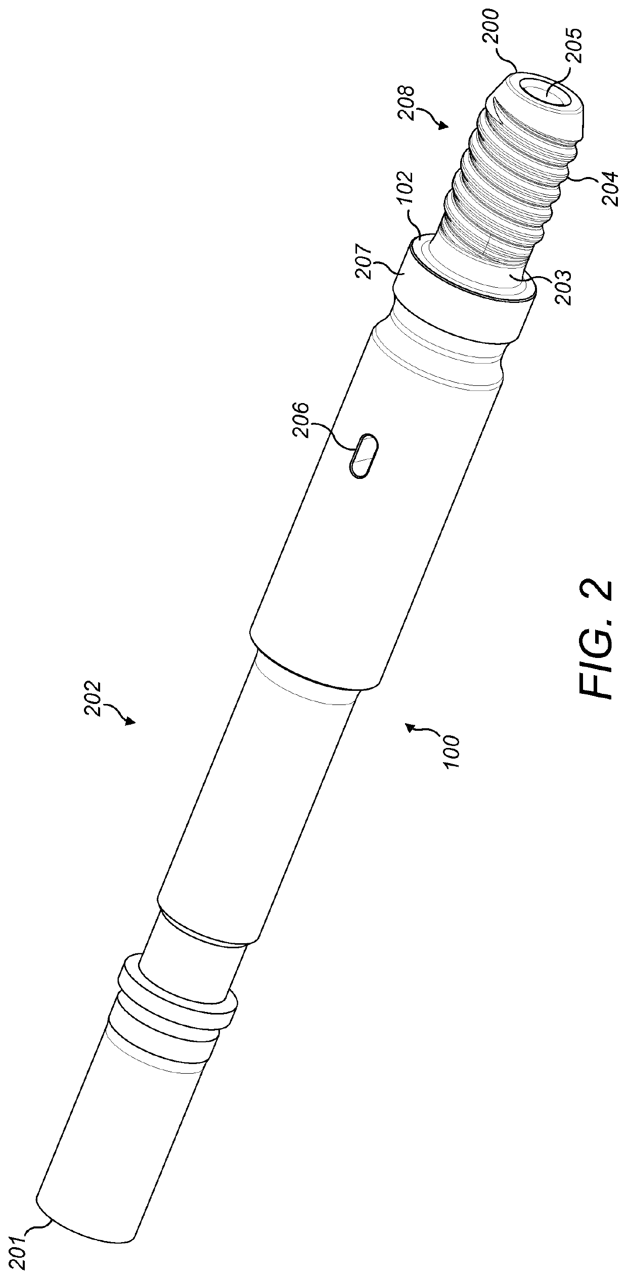 Threaded coupling end for a percussion drill string component