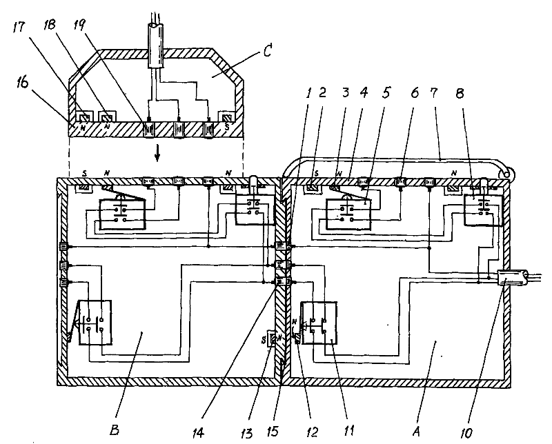 Magnetic suction socket and combination socket