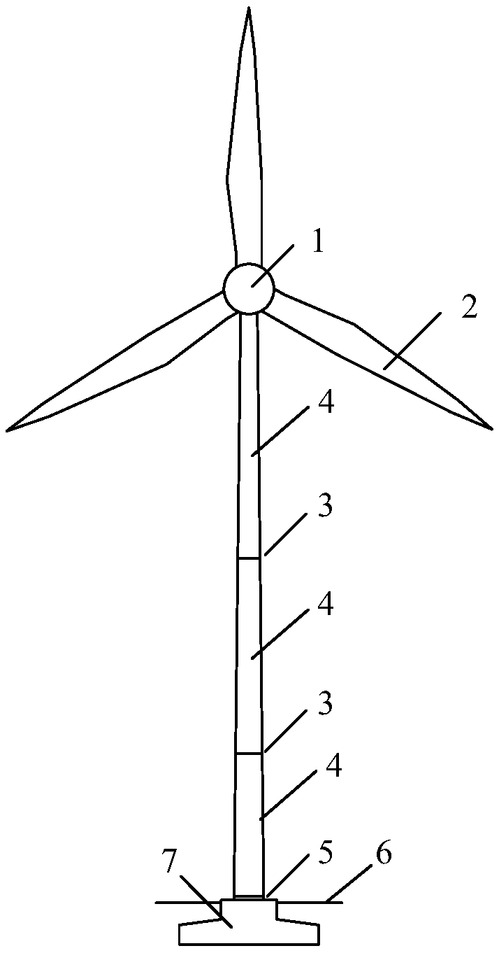 Segmented type cylinder body applied to high-rise tower frame and swinging shock attenuation device connected with cylinder body