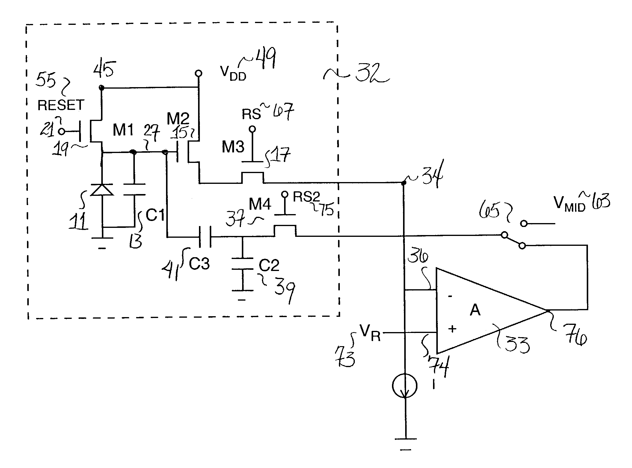 Pixel design including in-pixel correlated double sampling circuit