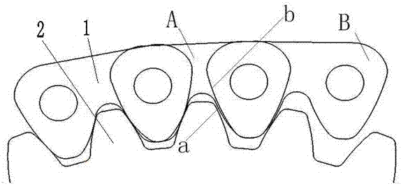 Novel silent chain and tensioning device thereof