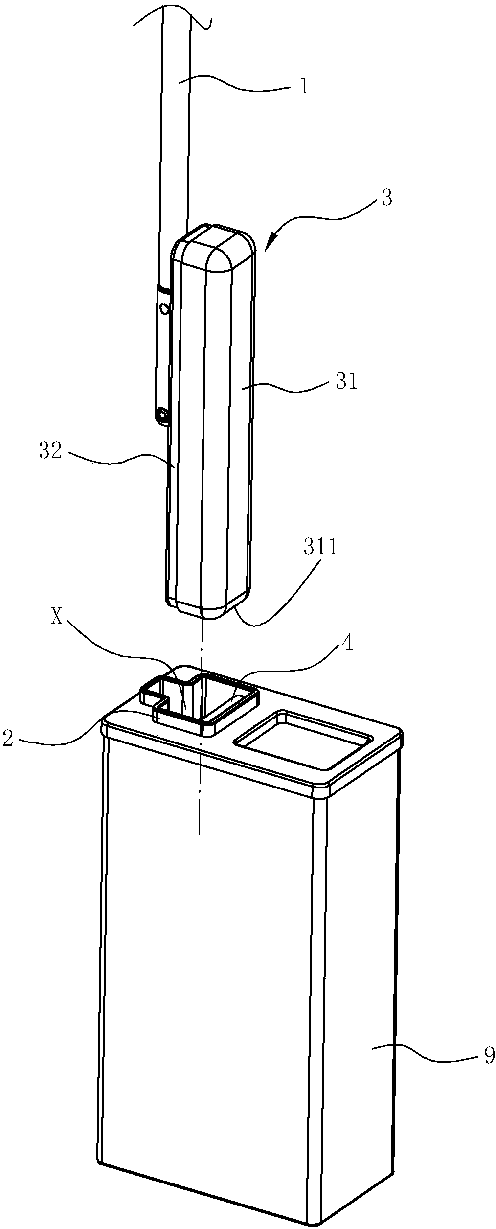 Extruding structure of foaming cotton mop