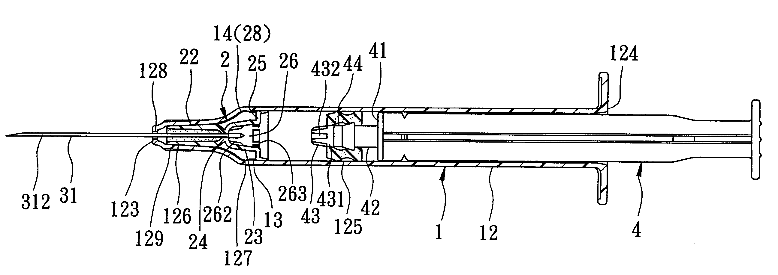 Disposable syringe with a retractable needle