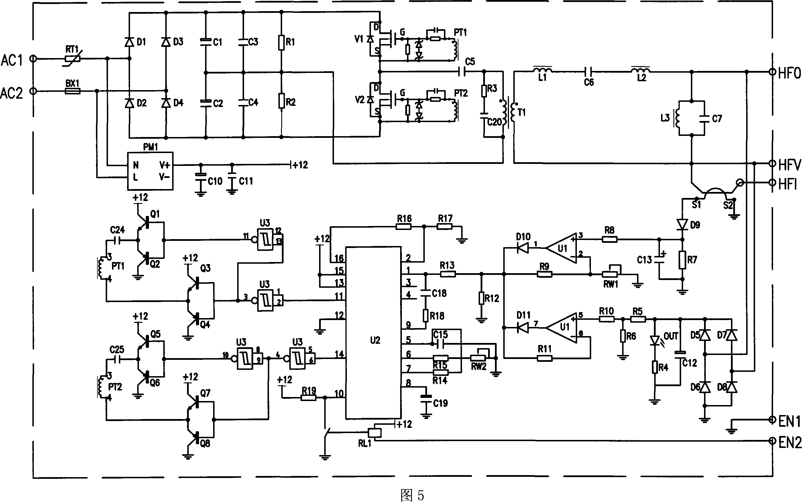 Soft starter device triggering circuit power supply source