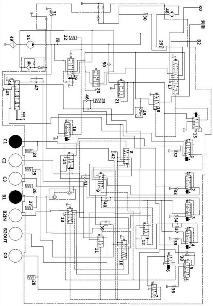 Hybrid transmission electro-hydraulic limp control oil way and method