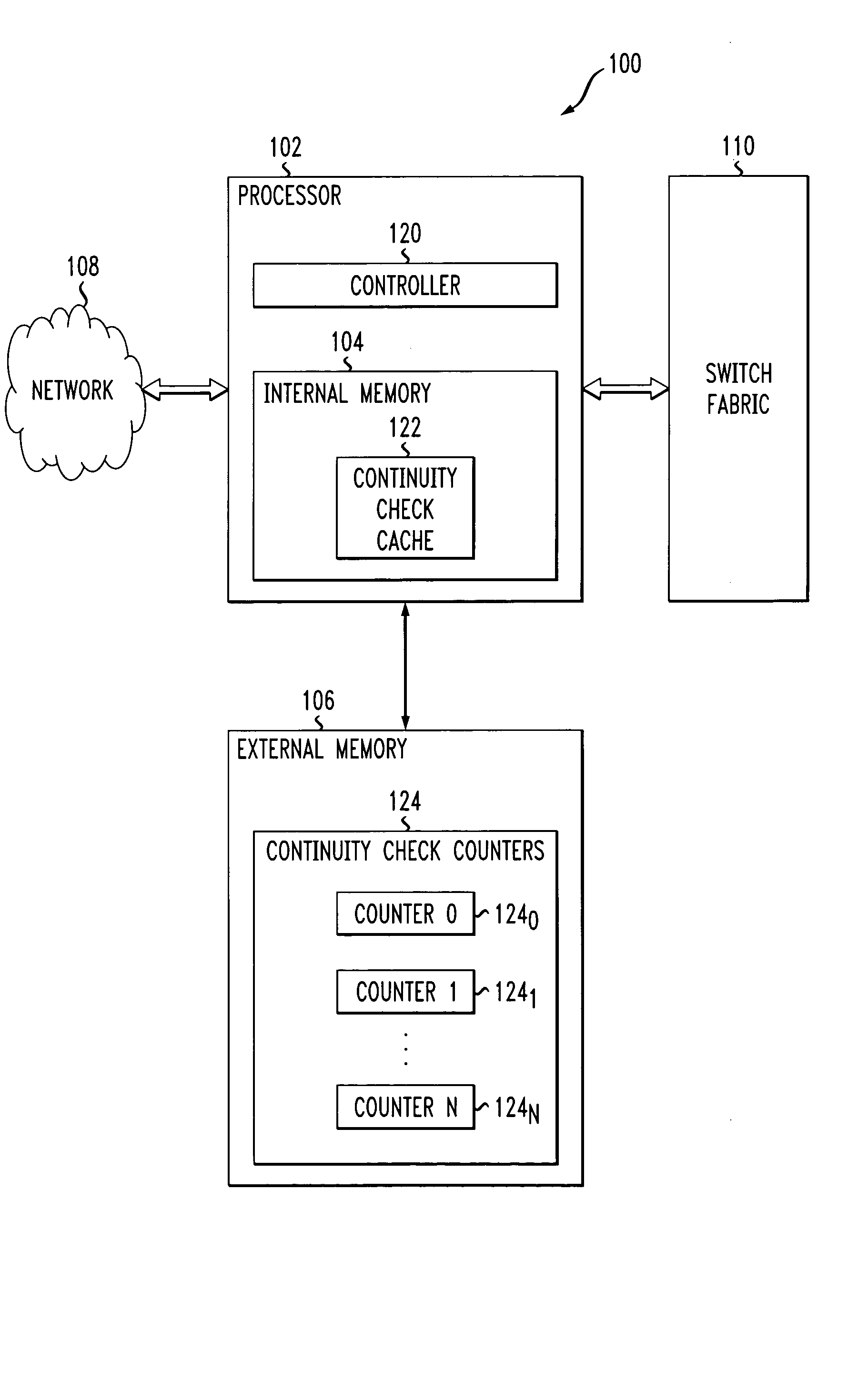 Processor with continuity check cache