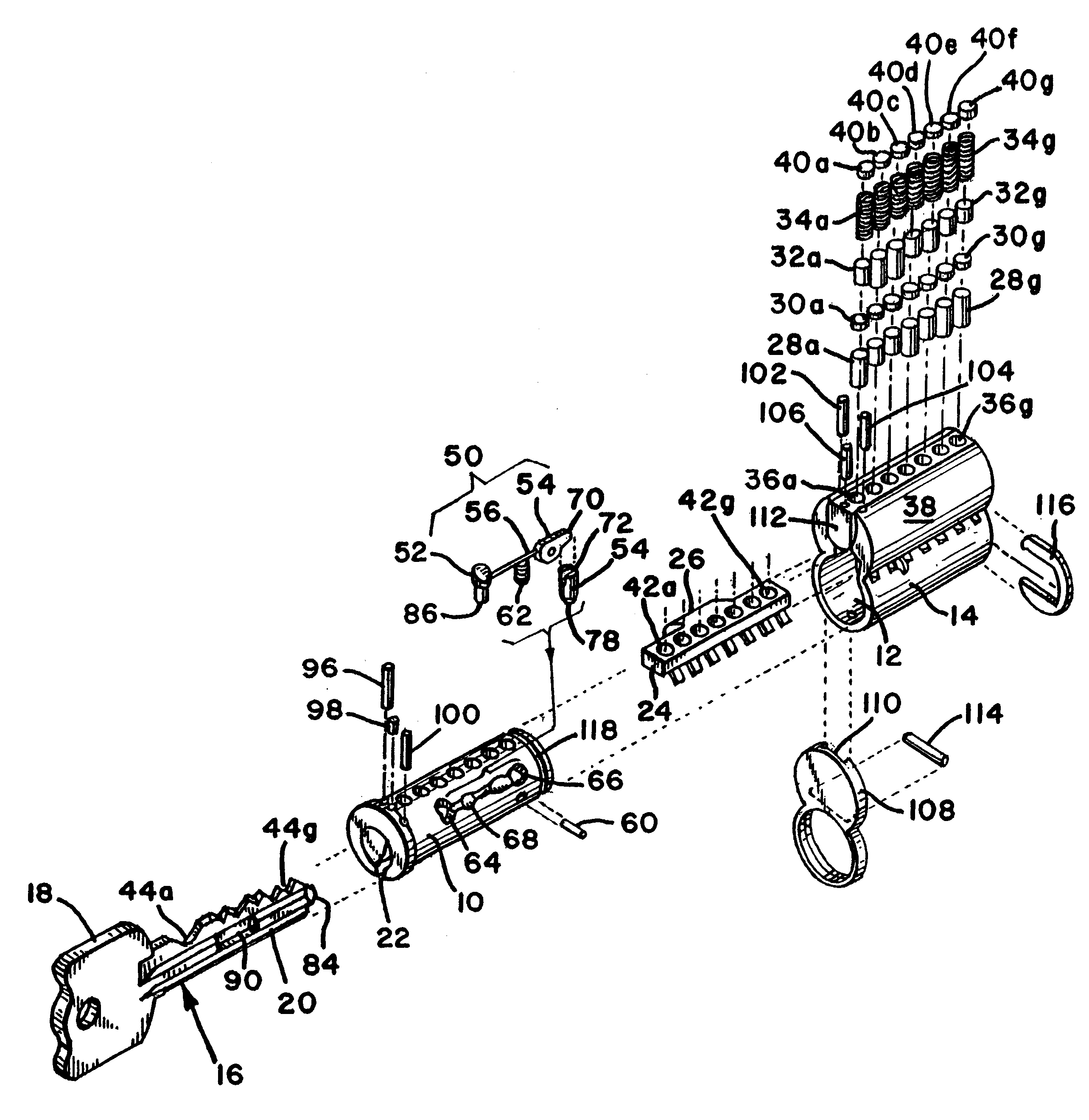 High security cylinder lock and key