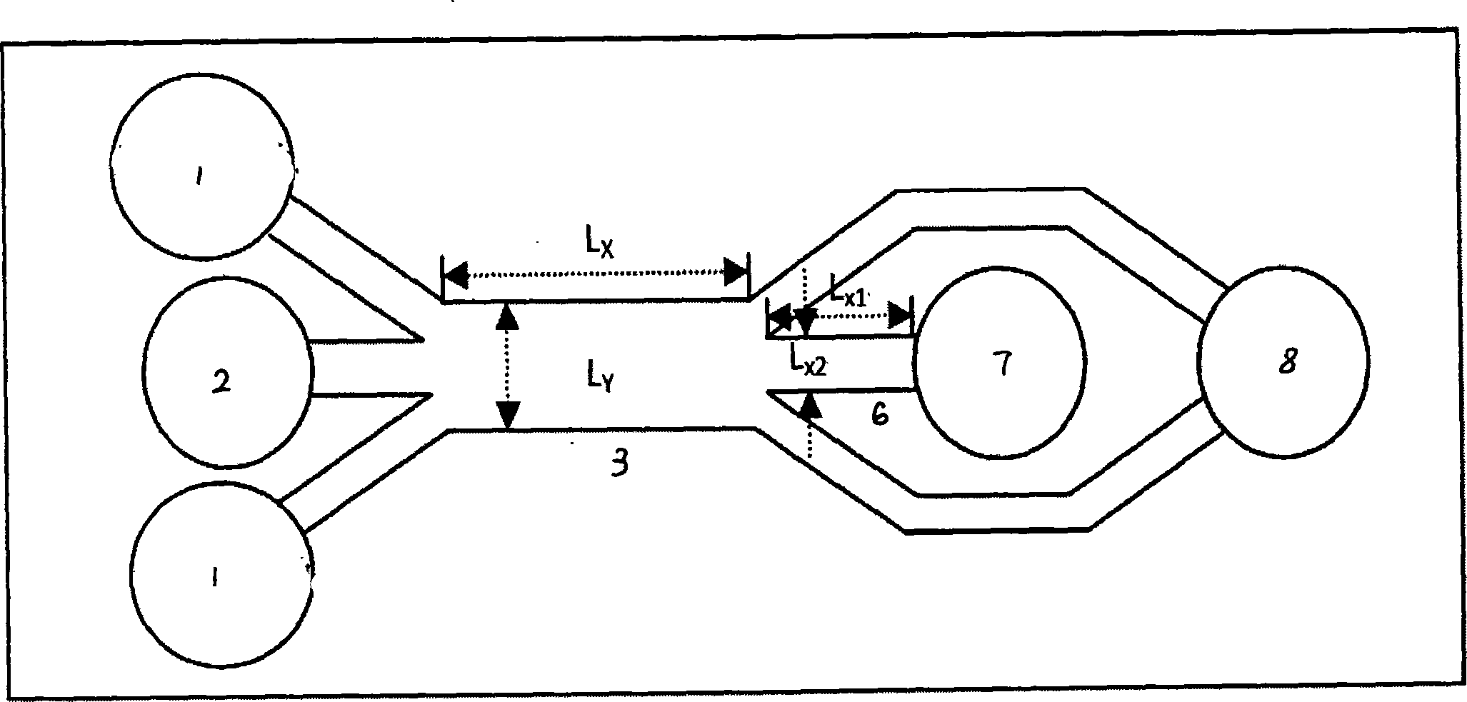 Combined splint microelectrode type micro-fluidic dielectrophoresis cell separation and enrichment chip