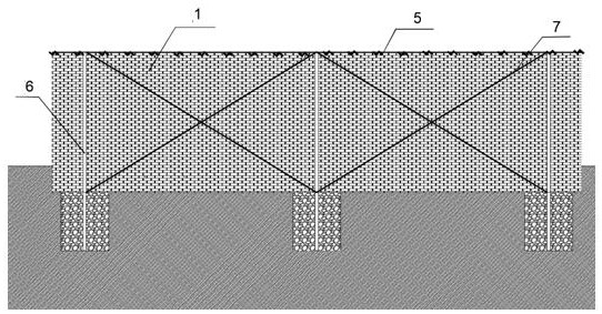 Net covering structure for slowing down burying of sand blocking net by moving dune