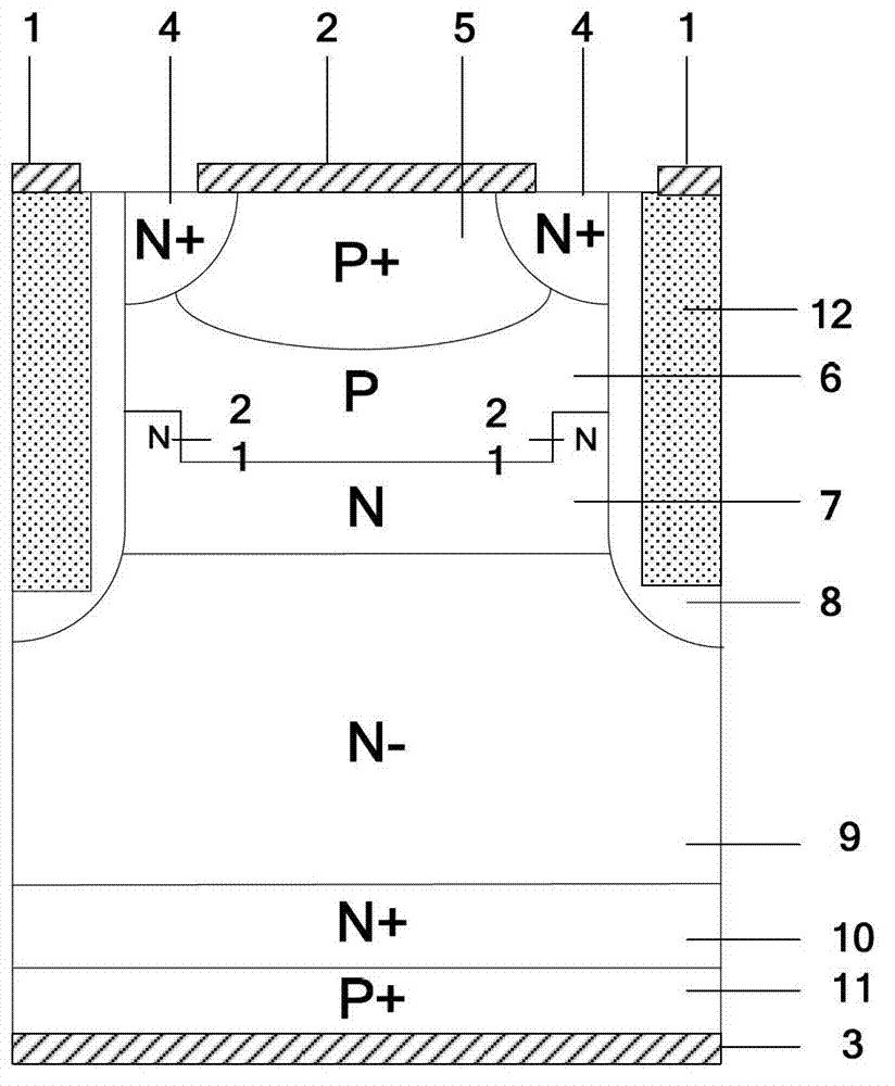 Carrier stored groove bipolar transistor