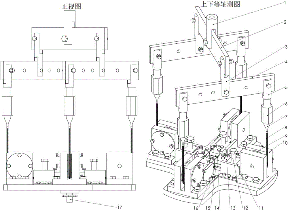 Strength testing fixture using uniaxial testing machine for variable-proportion biaxial loading