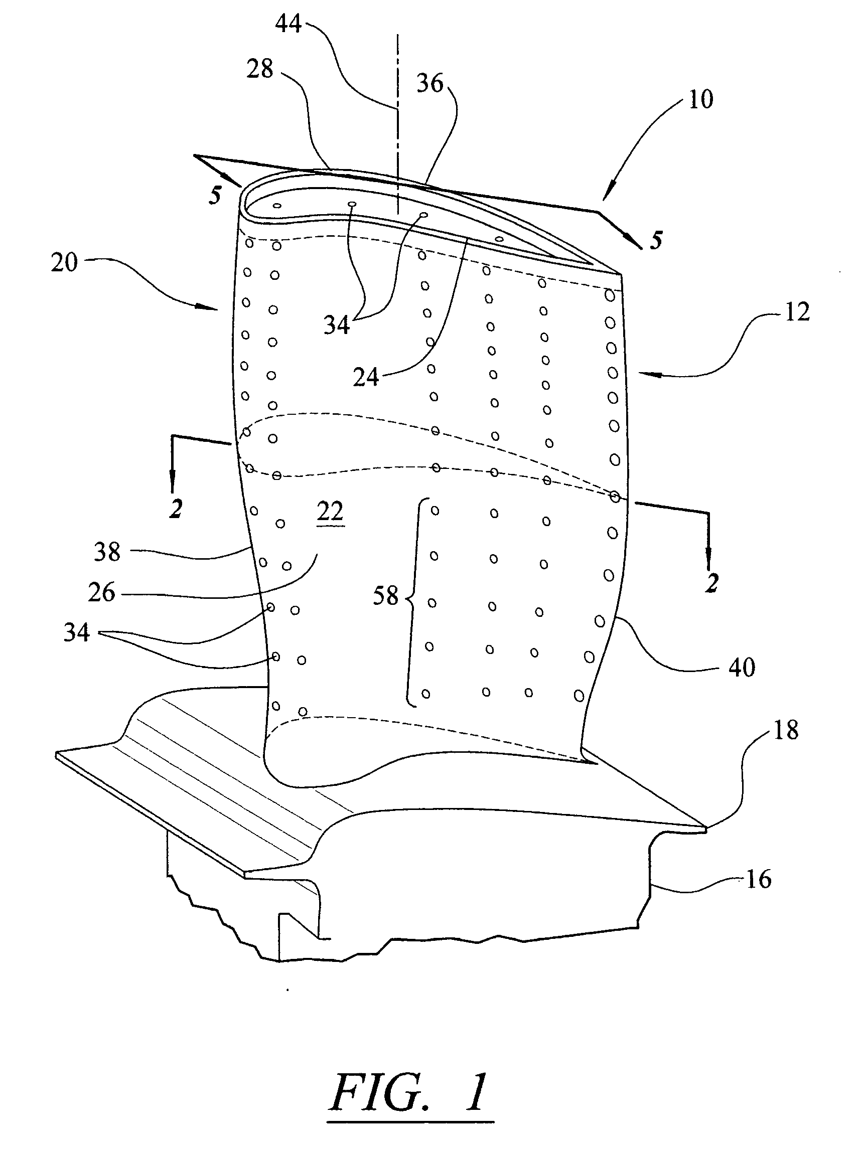 Cooling system for an outer wall of a turbine blade