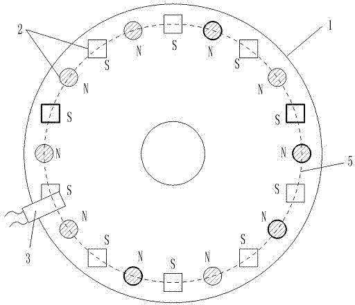 Booster bicycle provided with sensor provided with magnetic blocks with unevenly distributed magnetic fluxes in shell