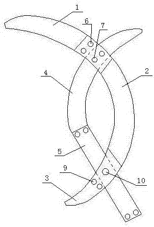 Double battle-axe physical training instrument capable of being disassembled and assembled into butterfly swords form