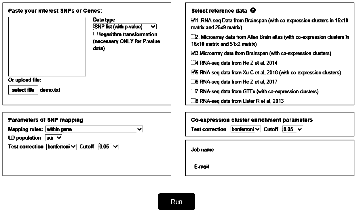 Online analysis system for spatiotemporal expression patterns of human brain genes and method thereof