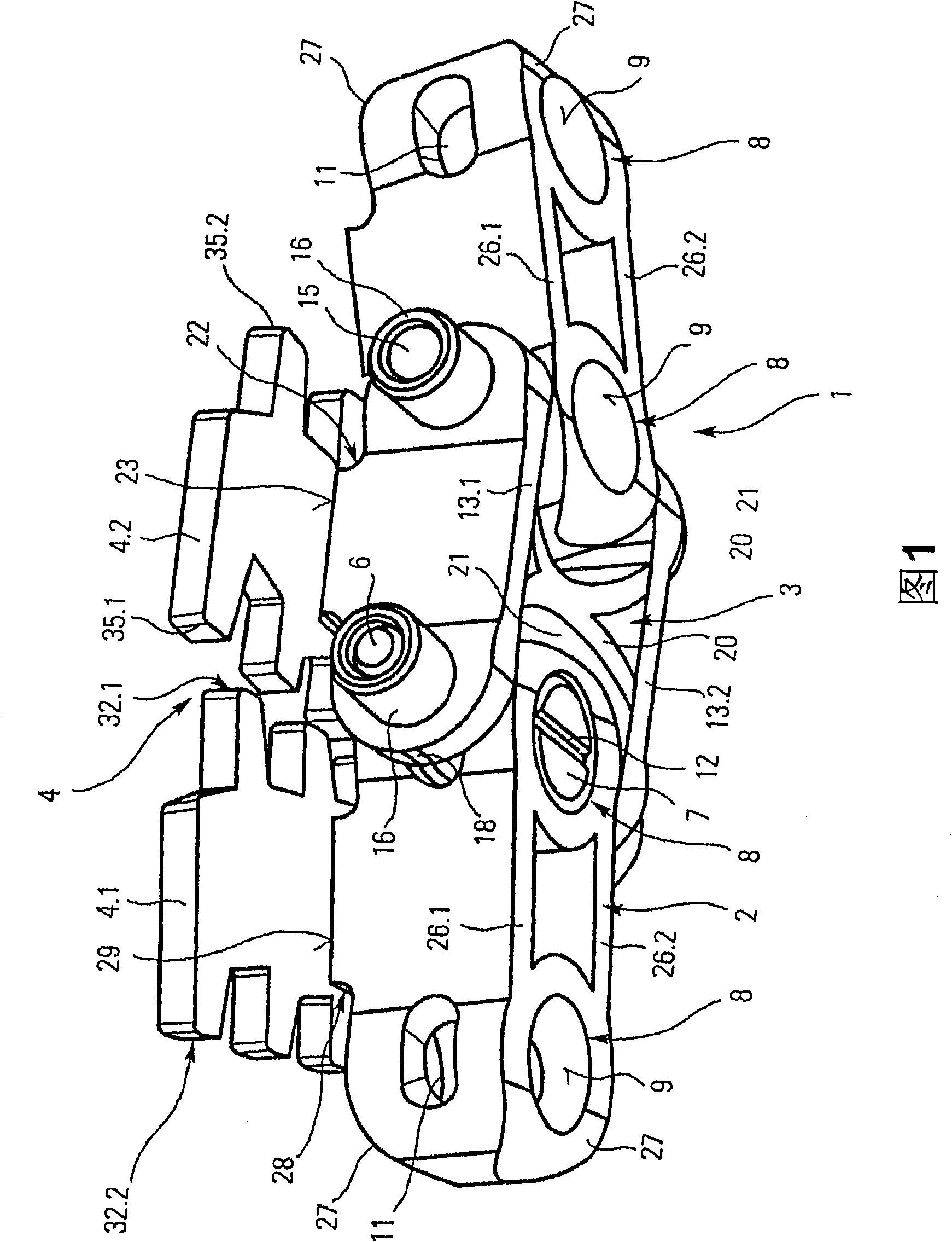 Side bow conveyor chain with inner and outer chain links