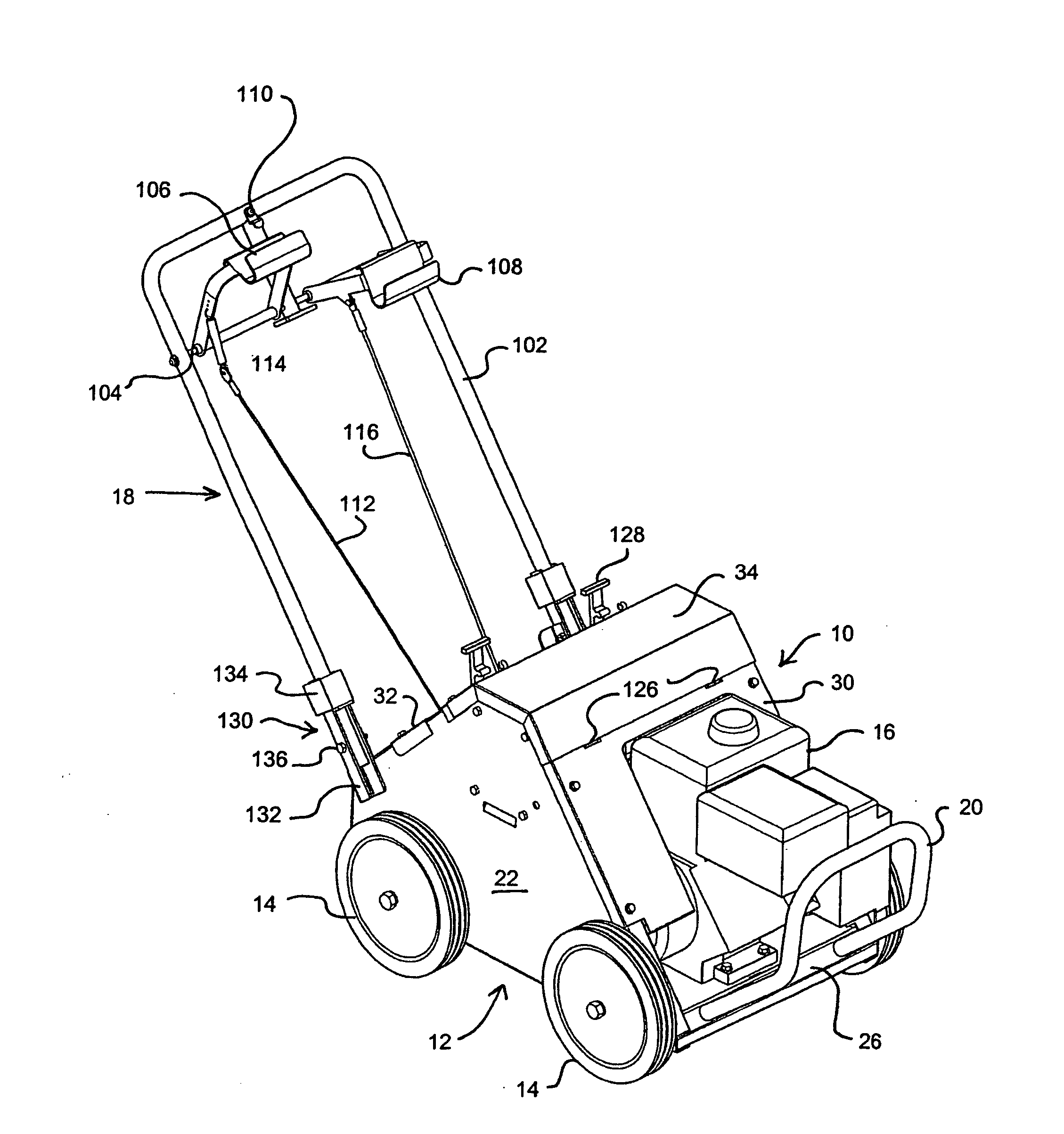 Turf aerator with unibody construction and reciprocating tines