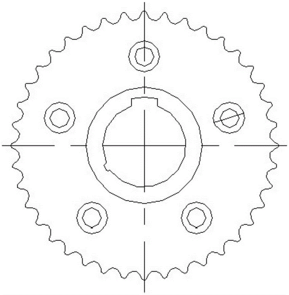 Processing method of large sprocket of automobile engine