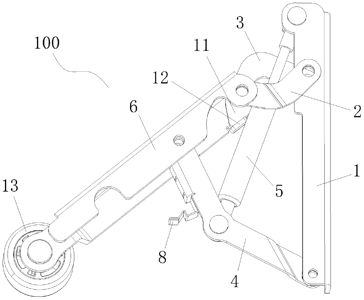 Foldable unfoldable supporting device, running machine and standing method of running machine