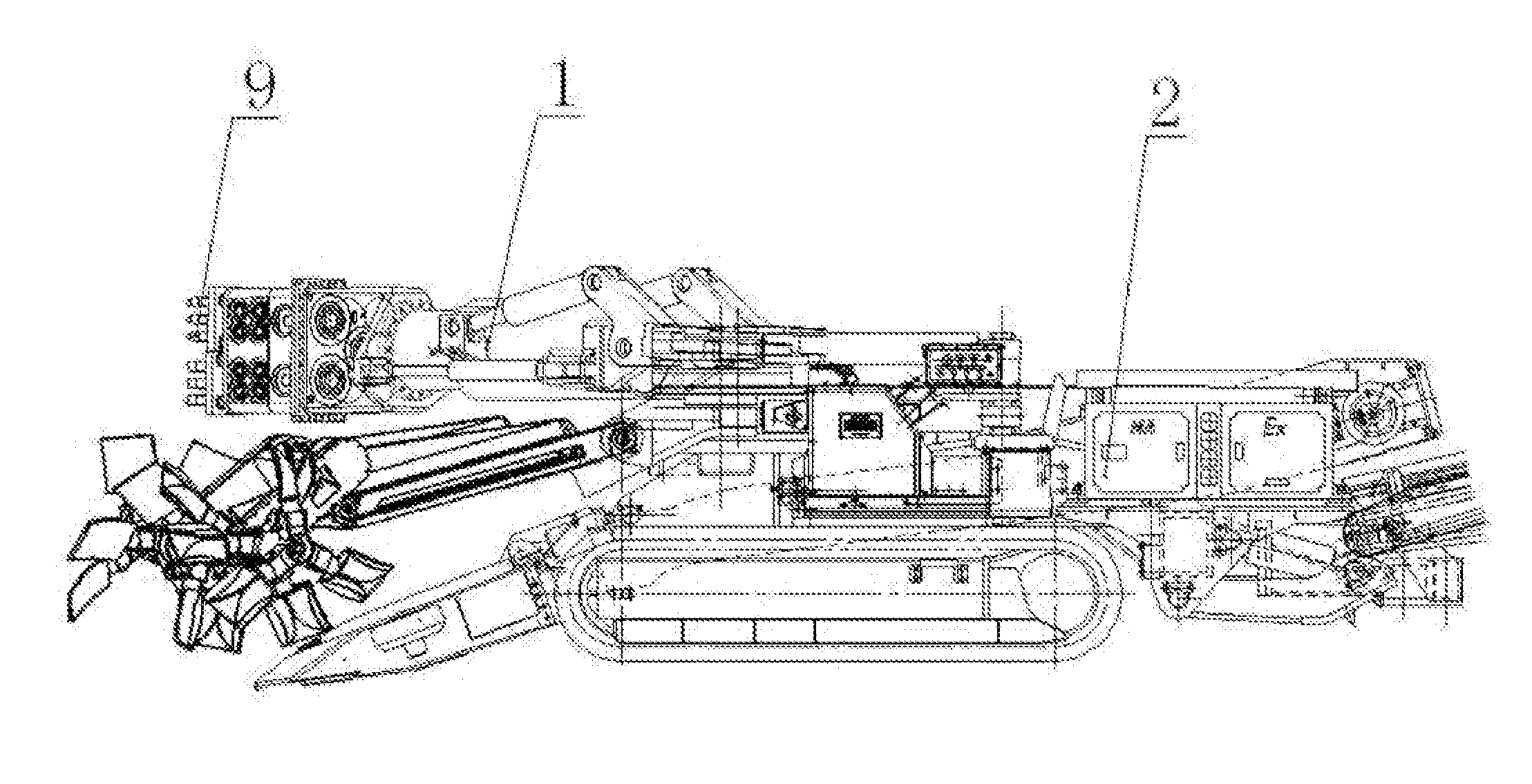 Method for arranging rolling-friction stretching and retraction based rolling stroke sections of a rocker arm in parallel, and an excavator or loader comprising a rocker arm having rolling stroke sections arranged in parallel