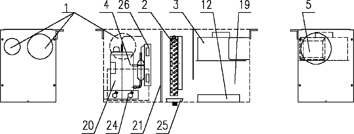 Water heater with semi-concealed assembled air source heat pump