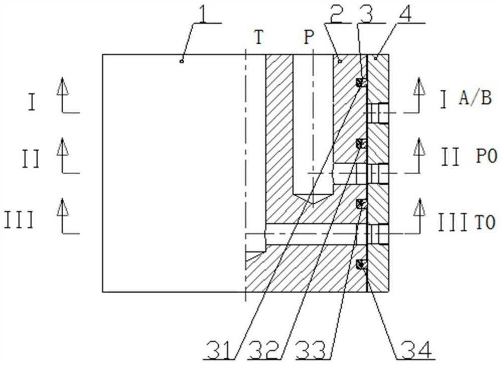 A synchronous action shaft flow distribution switch reversing multi-way valve