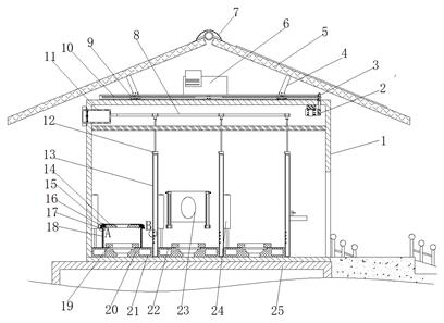 Tourism public toilet with good ground dehumidification effect