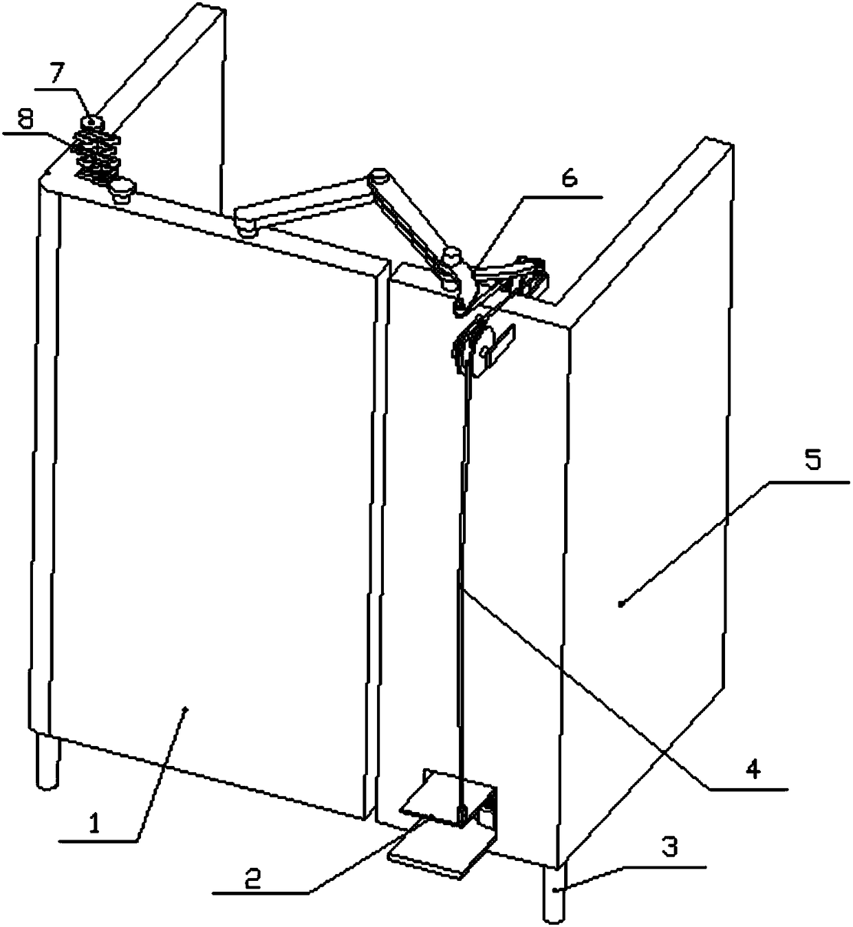 Sanitary and hygeian pedal type public lavatory door for hospitals