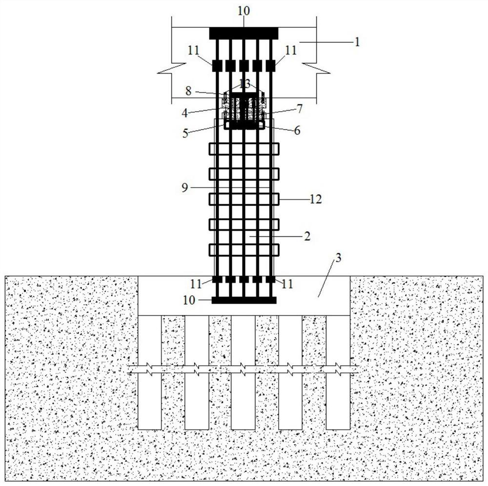 A single-column bridge anti-overturning reinforcement device