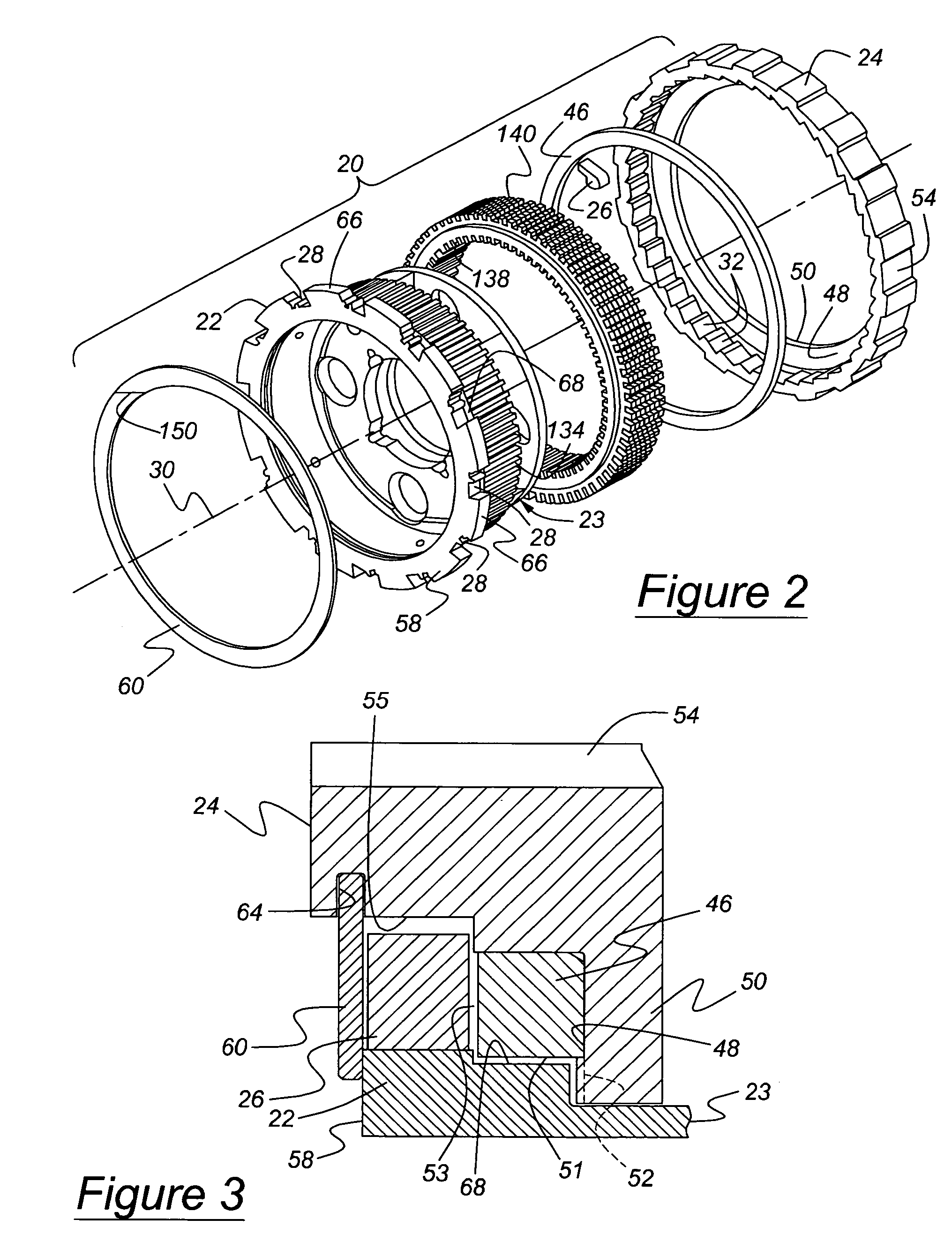 Automatic transmission carrier assembly including an overrunning brake