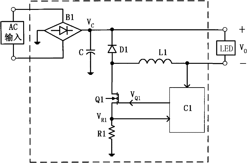 Opening method of output tube of LED drive integrated circuit