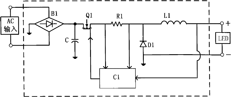 Opening method of output tube of LED drive integrated circuit