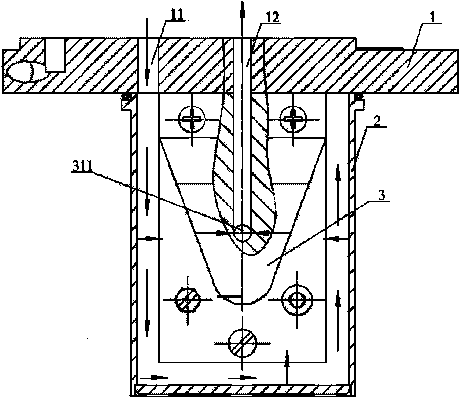 Temperature-sensing valve with flow compensation function and anesthetic vaporizer comprising same