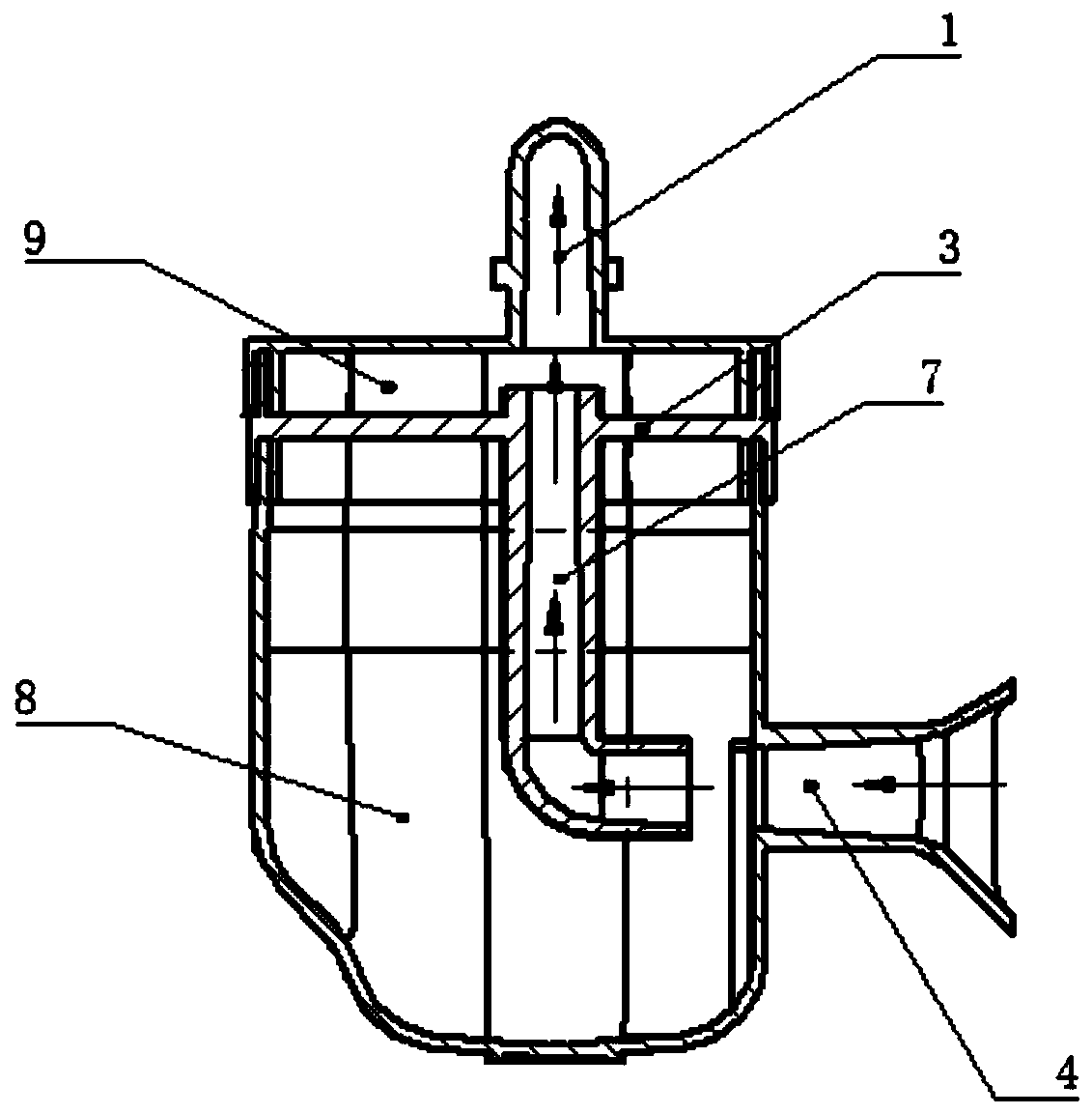 Air suction silencer with conical air suction pipeline structure