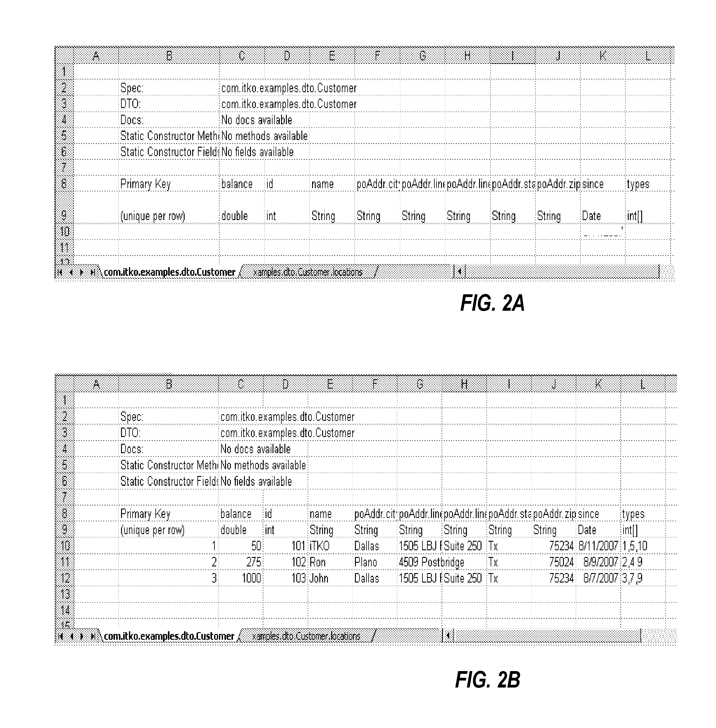 Spreadsheet Data Transfer Objects