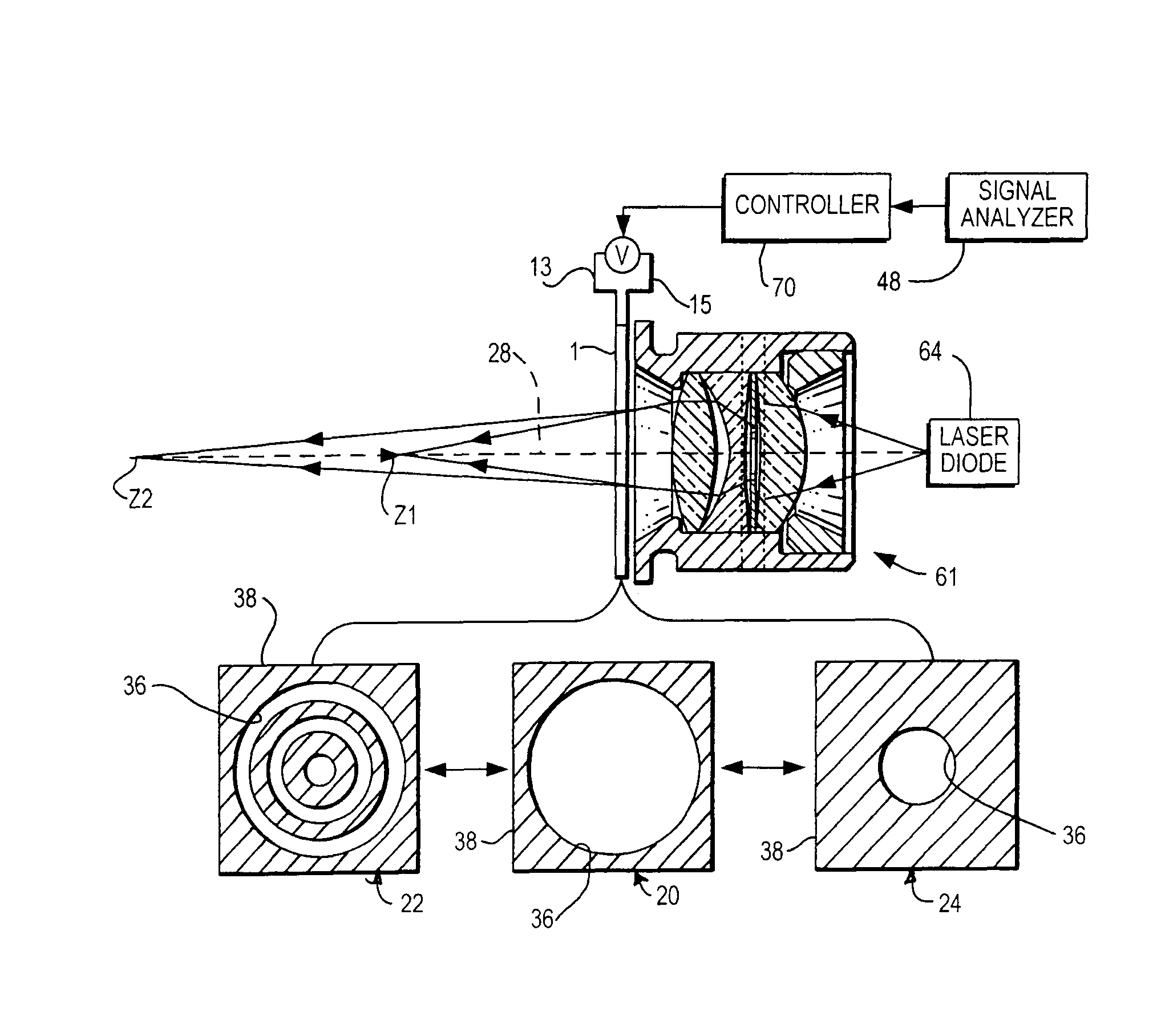 Adaptive focusing using liquid crystal zone plates in electro-optical readers