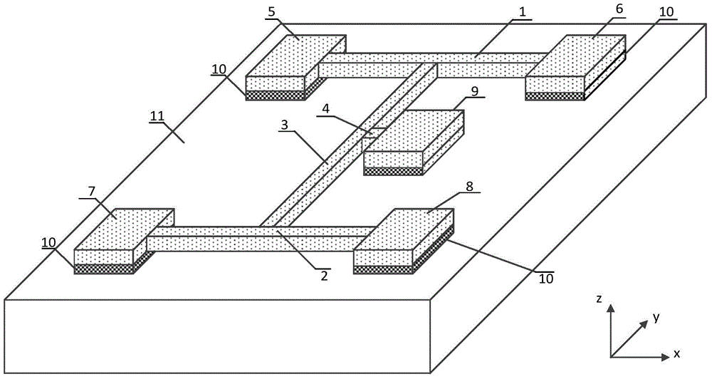 Coupling resonance type resonant strain sensor