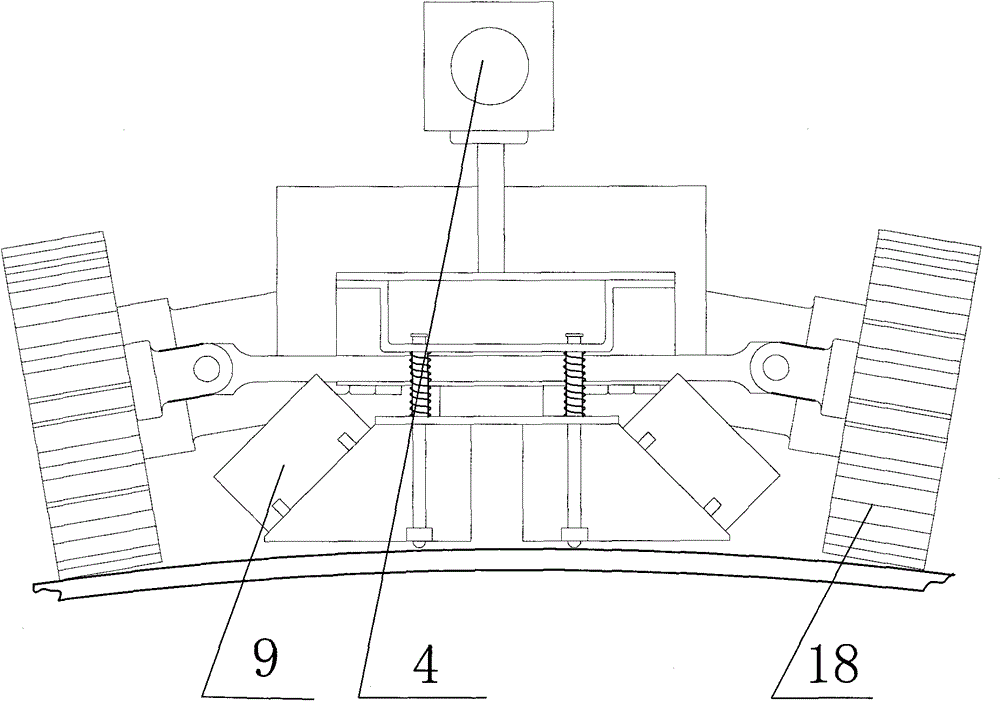 Automatic on-line detecting device for welding lines of mast of wind driven generator