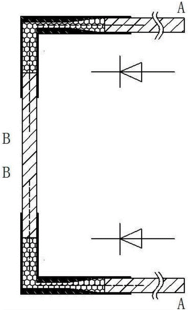 Explosion diode based on detonation wave corner effect